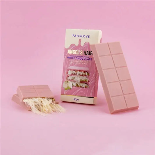 Angel’s Hair White Chocolate with Dried Raspberry Powder,90G