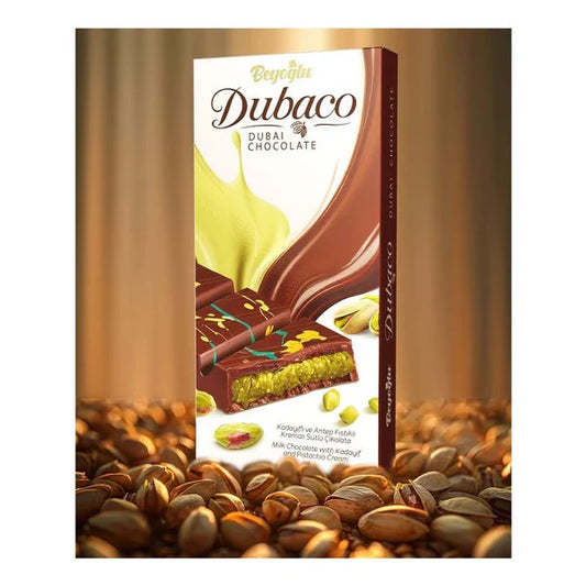 Dubaco Dubai Chocolate Bar Pistachio I Viral Knafeh Chocolate Bar with Pistachio Cream and Kataifi,