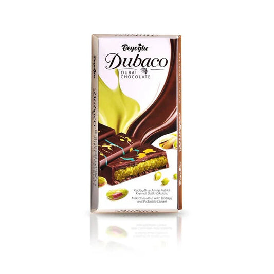 Dubaco Dubai Chocolate Bar Pistachio I Viral Knafeh Chocolate Bar with Pistachio Cream and Kataifi,